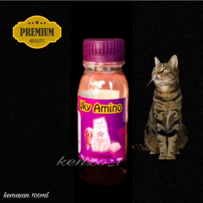 Vitamin Uky Amino 100ml Nafsu Makan Kucing Suplemen Bulu Rontok Kucing Hamil Menyusui pelebat kitten