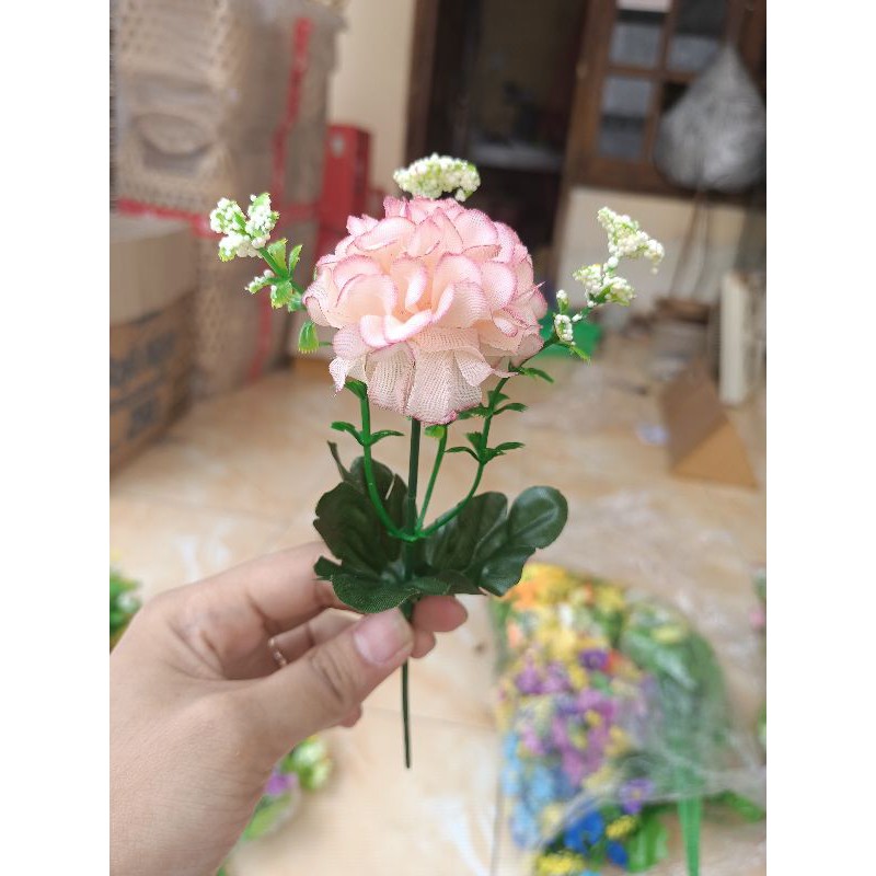Marigold Bunga Plastik Artificial Dekorasi Rustic Hiasan Mahar Dried Flower Hampers Ringbox-Light pink