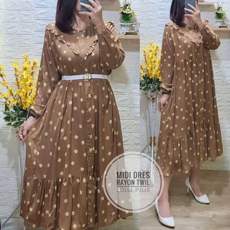 ZAHRA MIDI MOTIF// MIDI DRESS MOTIF PREMIUM// DRESS KEKINIAN