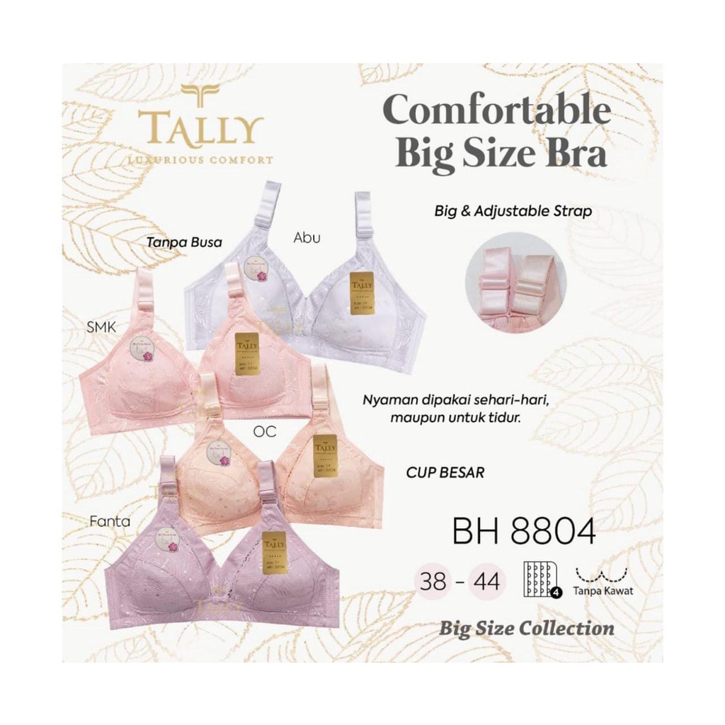 BIG SIZE BRA BH UKURAN CUP BESAR JUMBO TALLY BH8804