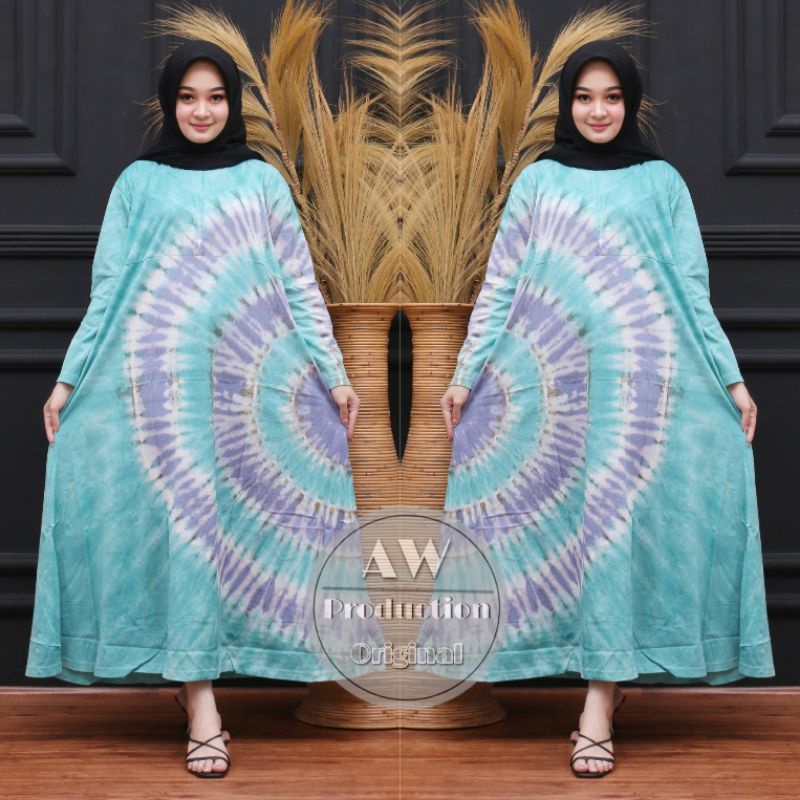 Gamis Kaos Abstrak Jumbo Kekinian Busui Resleting Depan Homedress Terbaru Termurah