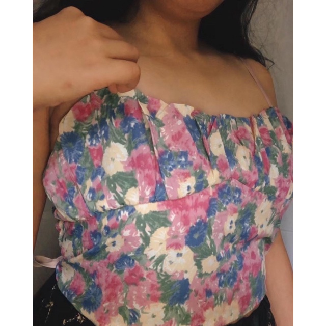 tanktop floral bunga y2k korean rare item