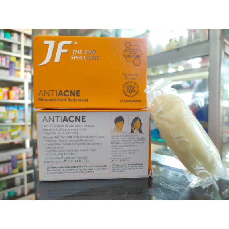 JF ANTI ACNE CLEANSING BAR 90G / Jf Sulfur Soap / Sabun sulfur