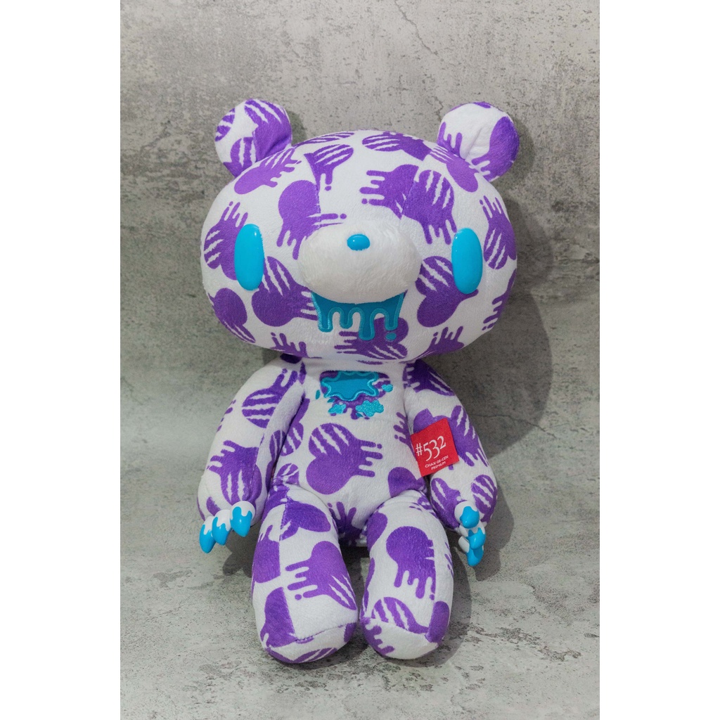 Chax GP 532 Gloomy Bear Textillic V Damaged Hearts Purple Plush Doll Taito