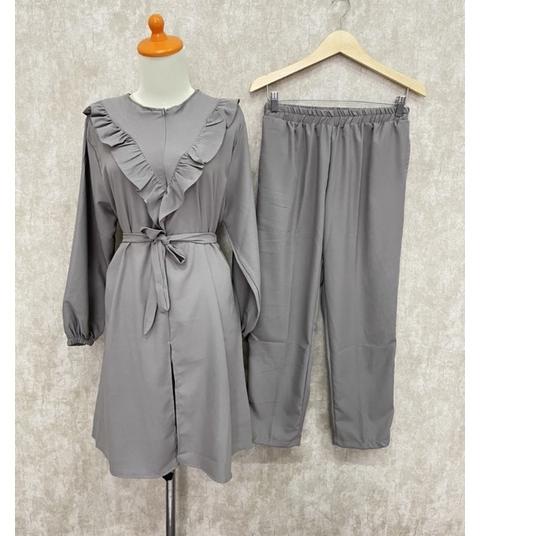 ♧ VERA SET TUNIK - SETCEL SHAKILA IMPORT SETELAN SHAKILA POLOS SLETING BUSUI/BUMIL MUSLIM ➭