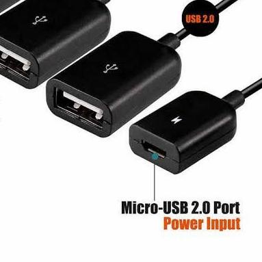 4in1 Micro USB Hub Charge Kabel Otg Micro 3 Port USB Female - Micro