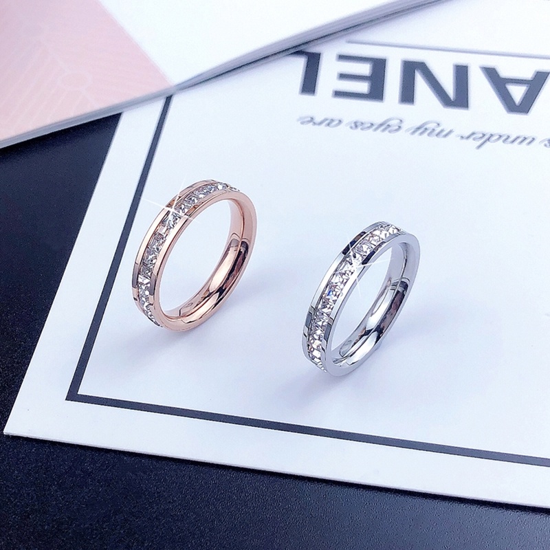 Cincin Titanium Wanita Anti Karat Fashion Korea Aksesoris Mode