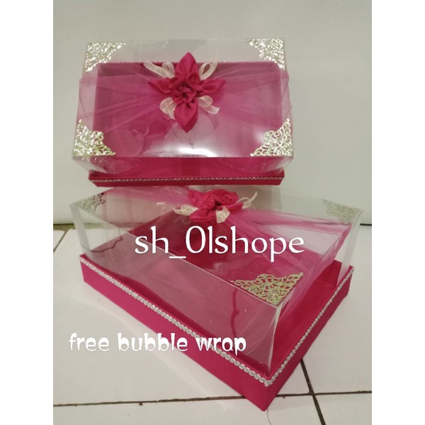 

kotak hantaran seserahan full mika MURAH( 1 set isi 2 box)