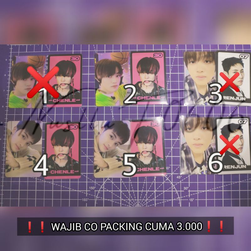 (READY) Haechan Mark Chenle Trading Card Selca Chenle Renjun Concept Glitch Mode Ver B Mark Boboan C