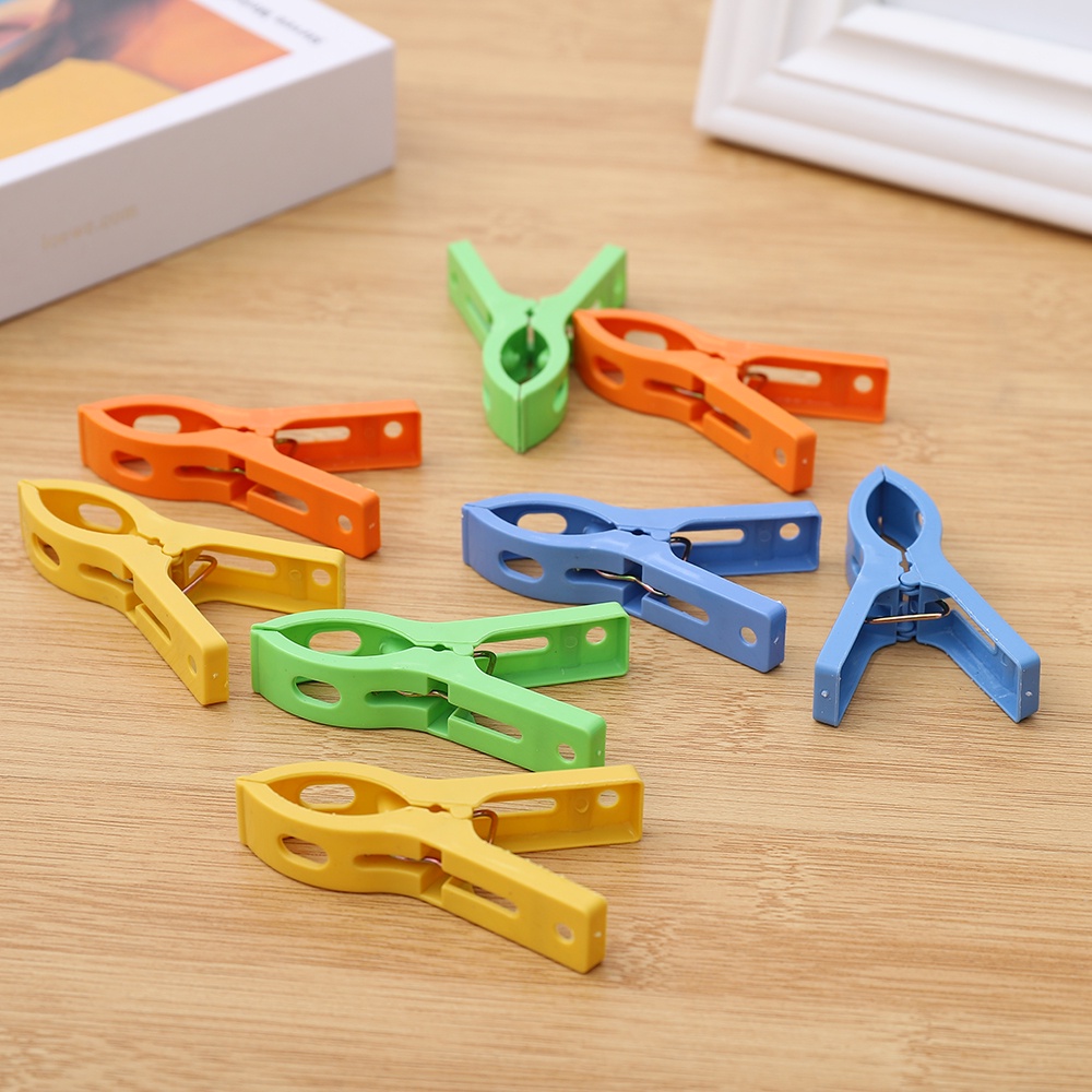8pcs Klip Pengering Pakaian Bahan Plastik Warna-Warni Tahan Angin