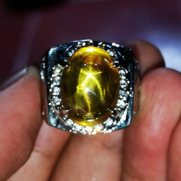 Batu Yellow Sapphire Star Asli Catam Top Colour Hot Star High Quality