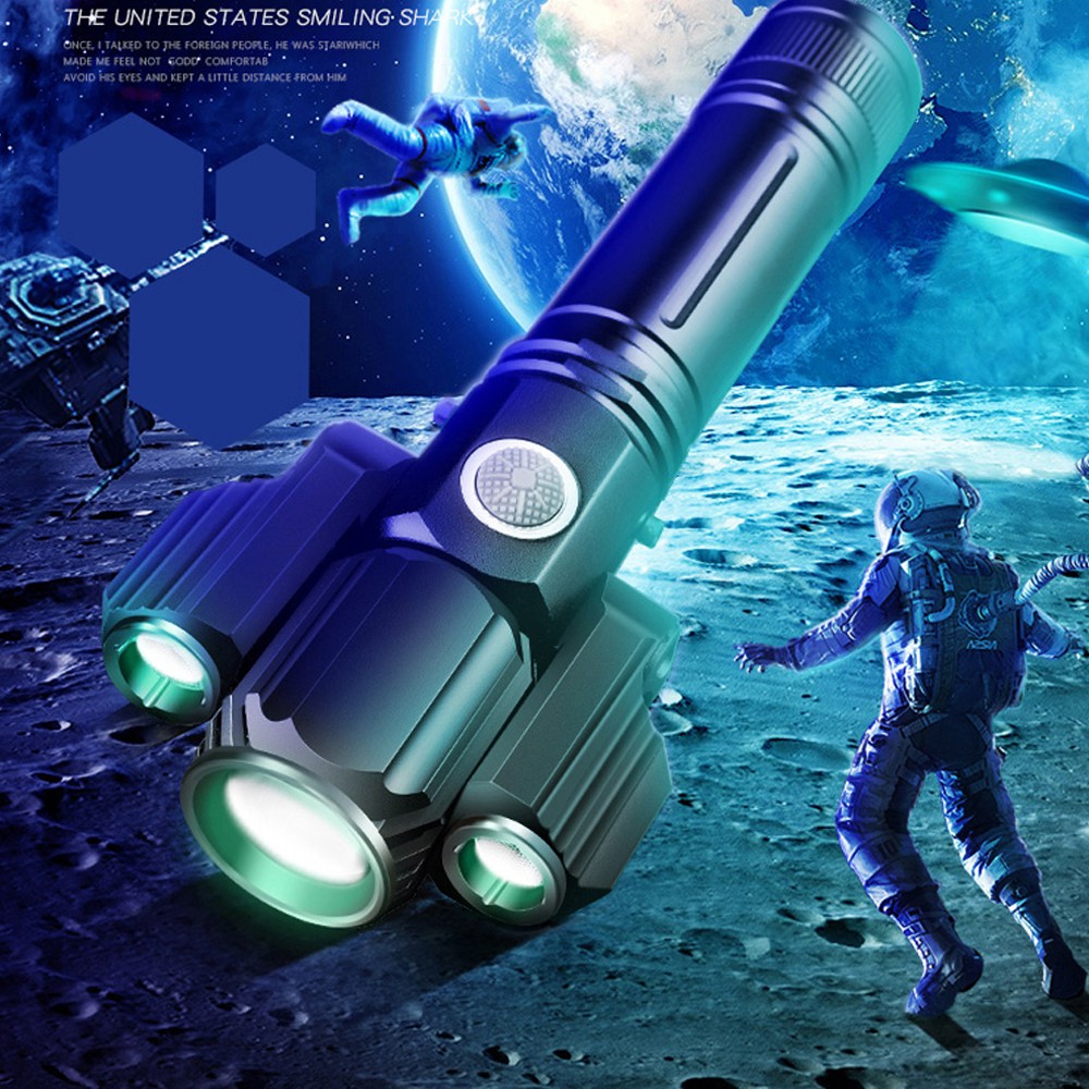 TaffLED Senter LED Telescopic Zoom Cree XM-L T6 + 2 x XPE 15000 Lumens