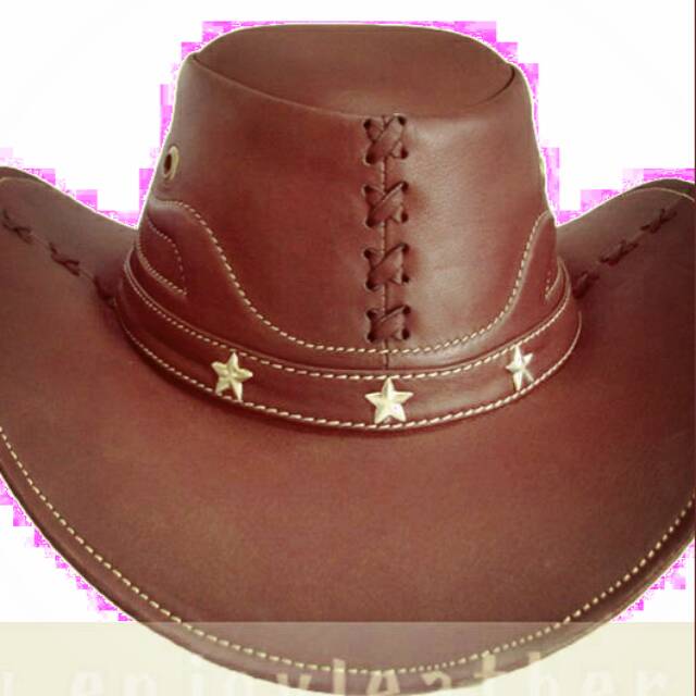 Topi koboi kulit sapi asli made in Garut