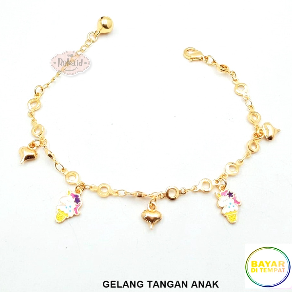 Gelang Tangan Anak Motif Ice Cream Unicorn Perhiasan Anak 1092