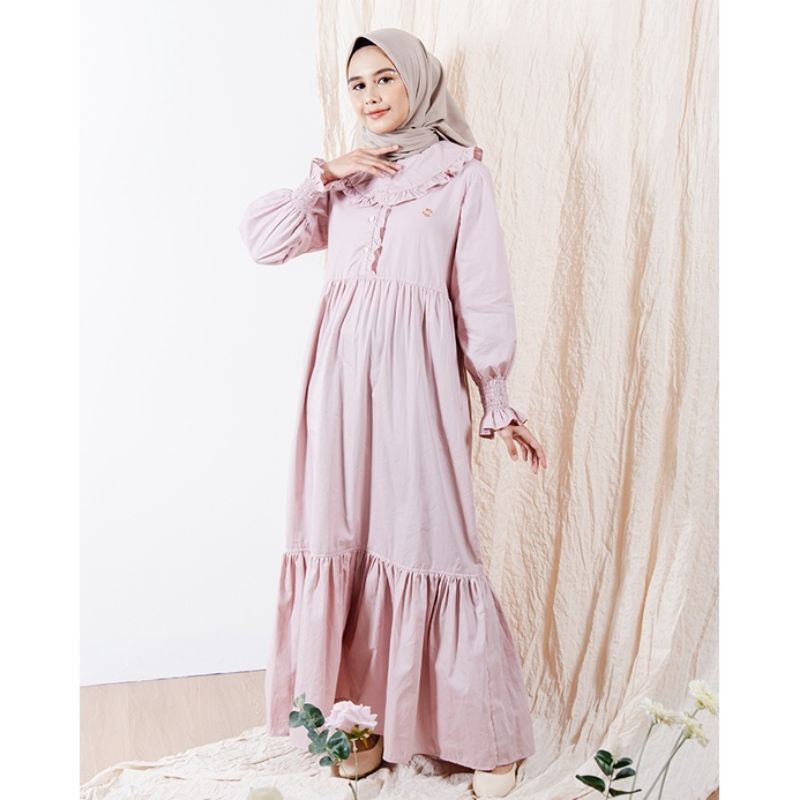 Tunik katun zayana organik orchid pink poplin kerah korea bukan vanilla hijab haidee orlin
