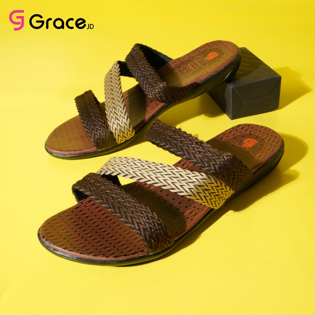 GRACE [RAJUT BAN 3M] JUMBO 41-42/ Sandal Cewek Turki Selop/ Sandal Selop Wanita Tali 3/ Sandal Selop Rajut Ban 3M