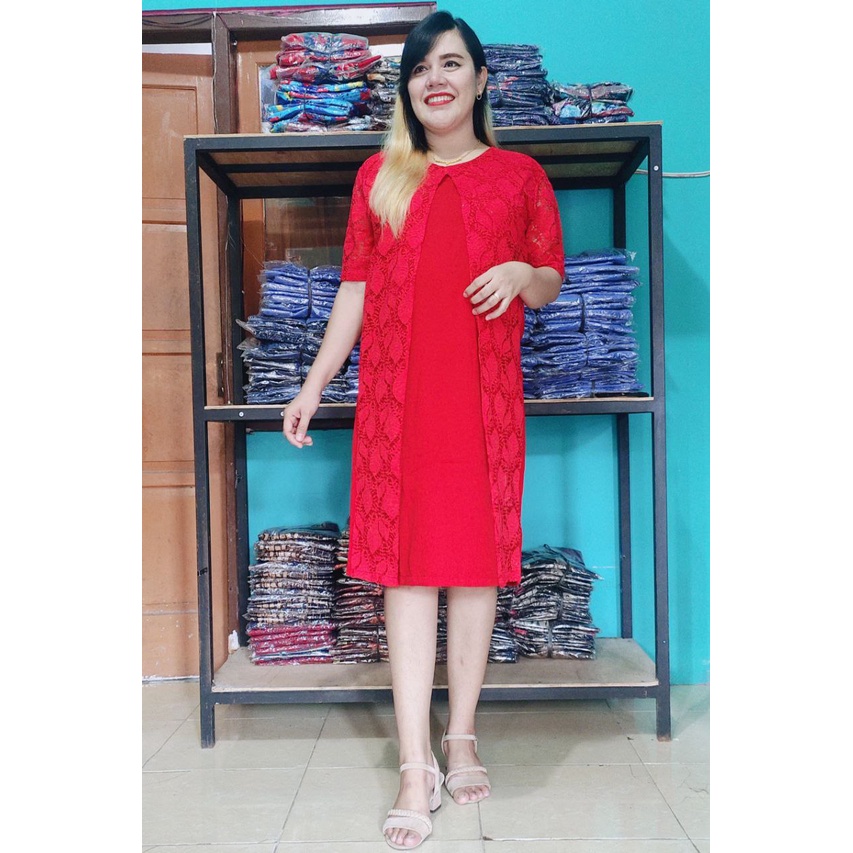 YBB DRESS FULL BROKAT GWEN JAHITAN BUTIK