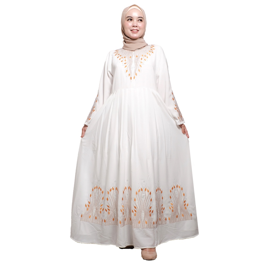 ANANDIYA GAMIS ABAYA BORDIR PUTIH FAAZILA KC-217 M-XL