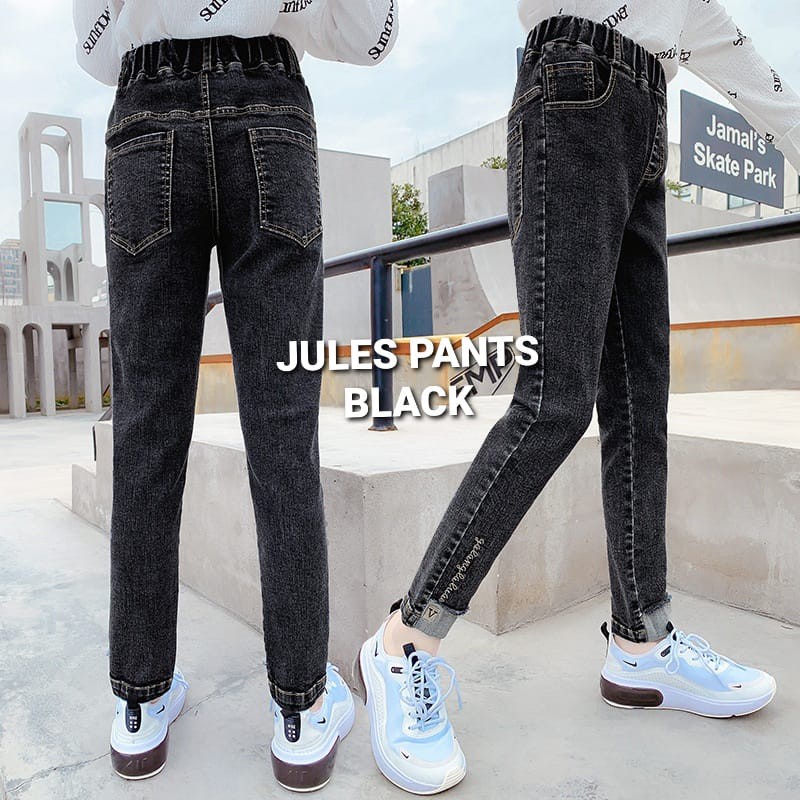 JULES PANTS / CELANA JEANS PANJANG ANAK PEREMPUAN IMPOR / CELANA PANJANG REMAJA  / CELANA JINS BLACK