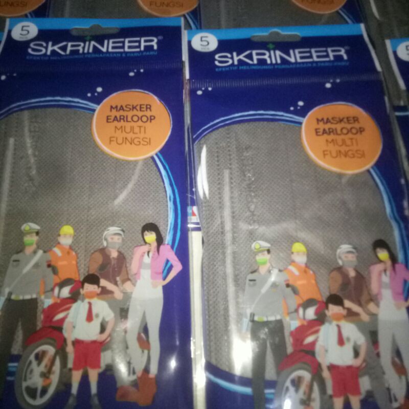 MASKER SKRINEER SATU PACK ISI 5