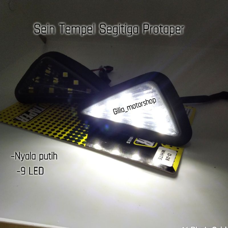 Lampu Sein Tempel Segitiga LED Putih Protaper Original Import