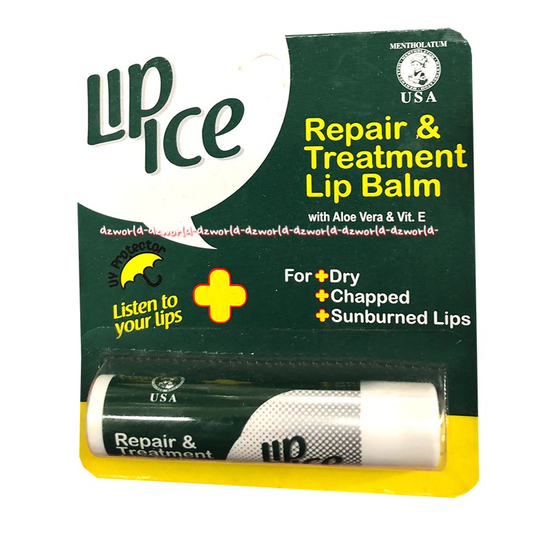 Lip Ice Repair &amp; Treatment 4.2gr Lip Balm Aloe Vera Vit E Lipgloss Untuk Perawatan Bibir Pecah Pecah Lipice Pelembab Bibir