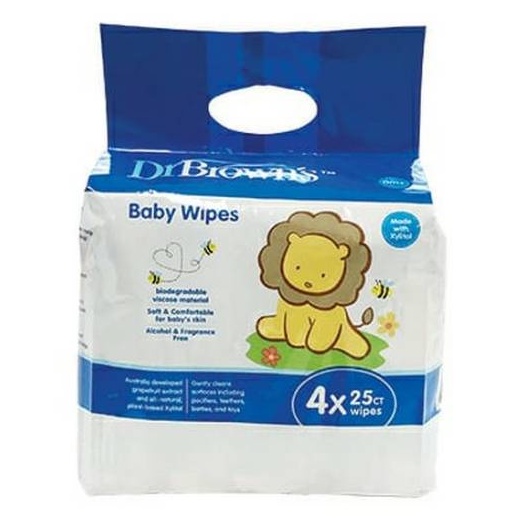 Dr. Brown's Baby Wipes 4 x 25's