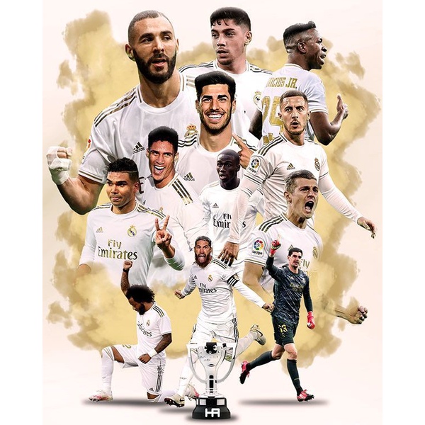 Promo!!! Poster Pemain Madrid HD Hiasan Dinding / WallDecor / Figura / Stiker Bola / Hiasan Kamar / 