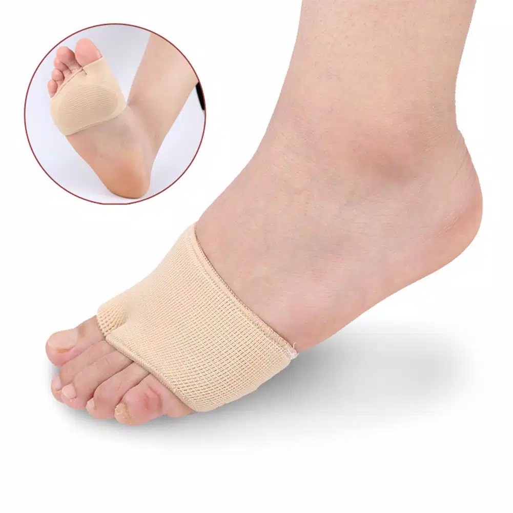 Fabric Metatarsal Sleeve with Sole Cushion Gel Pads, Half Sock Supports Metatarsalgia, Mortons Neuro