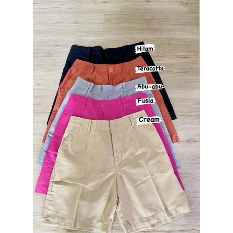 CELANA PENDEK WANITA SANTAI HOTPANTS - SHORTPANT WANITA LINEN