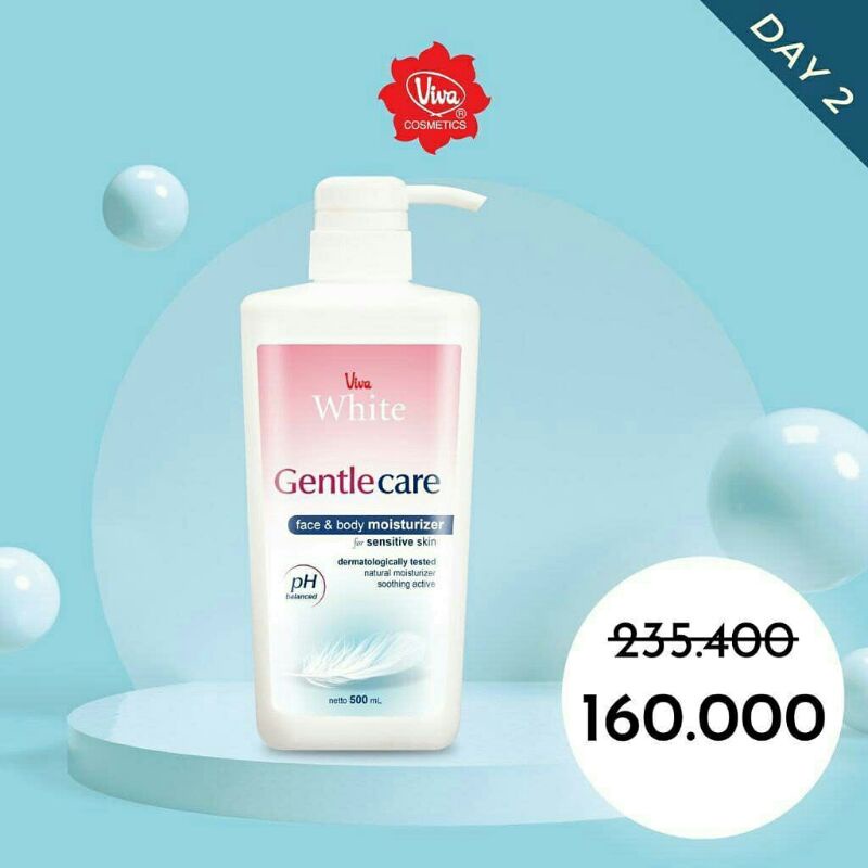 Gentle Care Face &amp; Body Moisturizer 500 ml Viva Expired 08/23 atau Expired 10/23