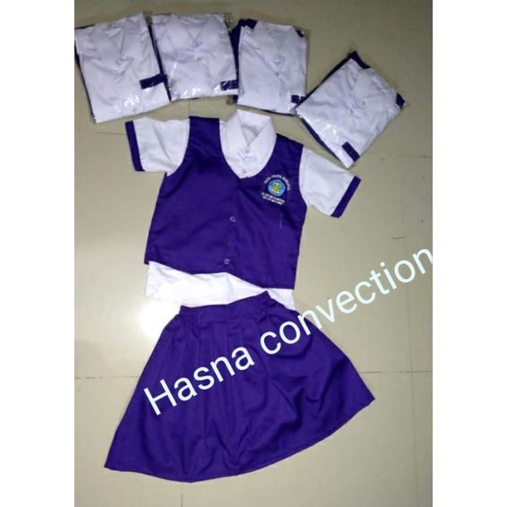 Baju Anak Tk/Paud Set Rompi Warna Ungu Laki Laki/Perempuan