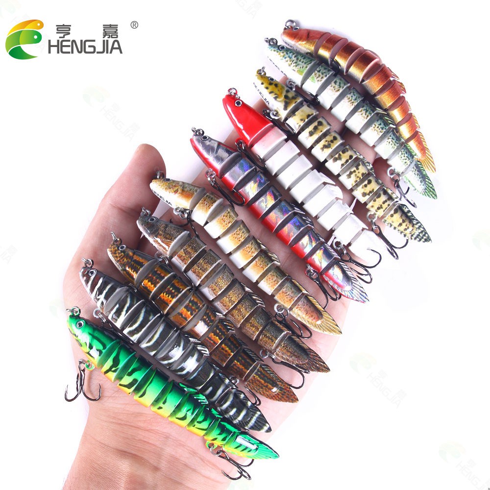 Hengjia 1 Pc Umpan Pancing Hard Bait Bentuk Ikan 7 Bagian Panjang 10cm Berat 10g