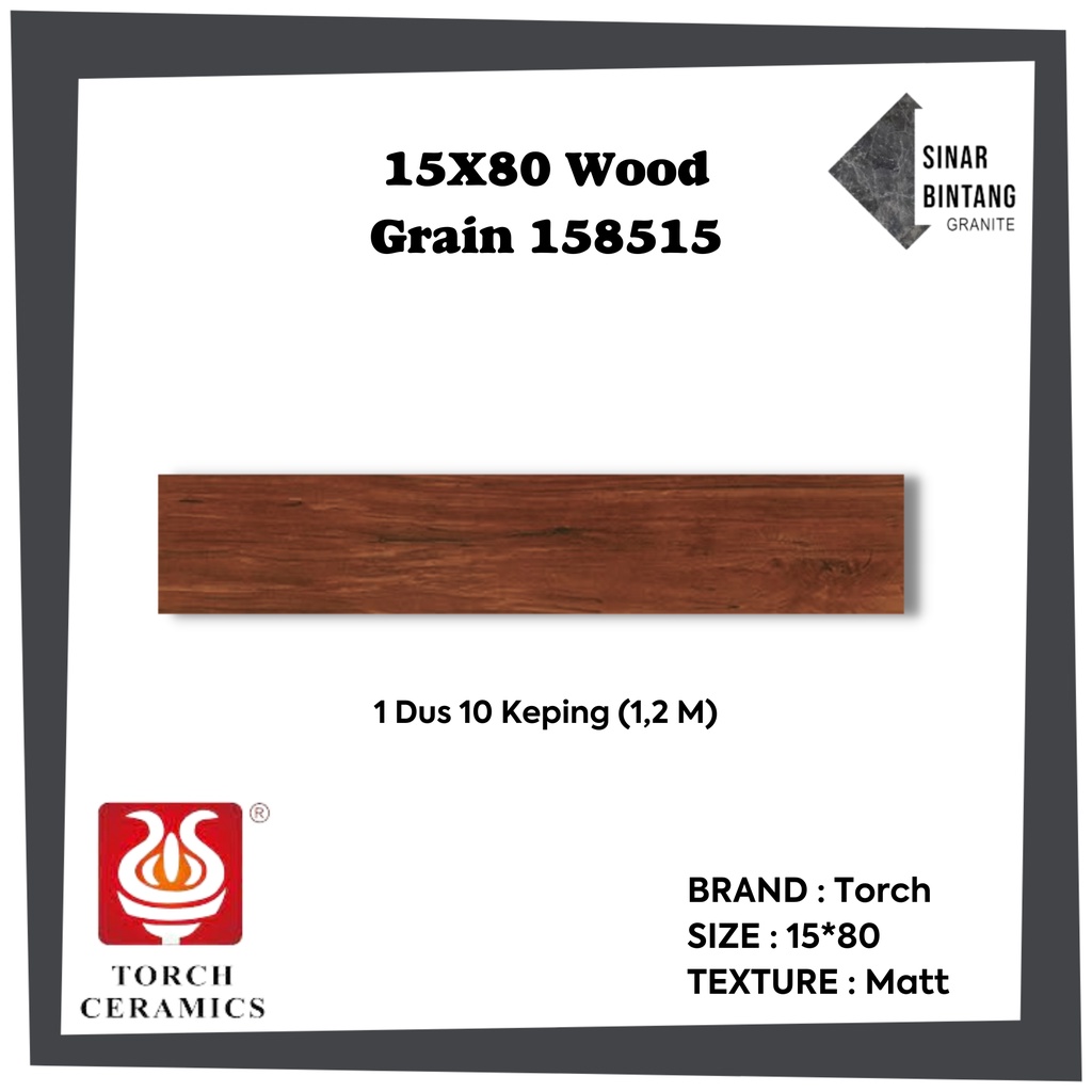 Granit 15X80 | Granit Lantai Wood Grain 158515 TORCH