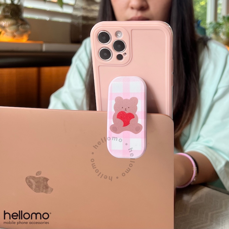 Poptok Phone Grip &amp; Phone Stand Griptok Phone Holder Click On Grip Phone Holder Bracket Holder Cute Pop Tok Korean Phone Stand