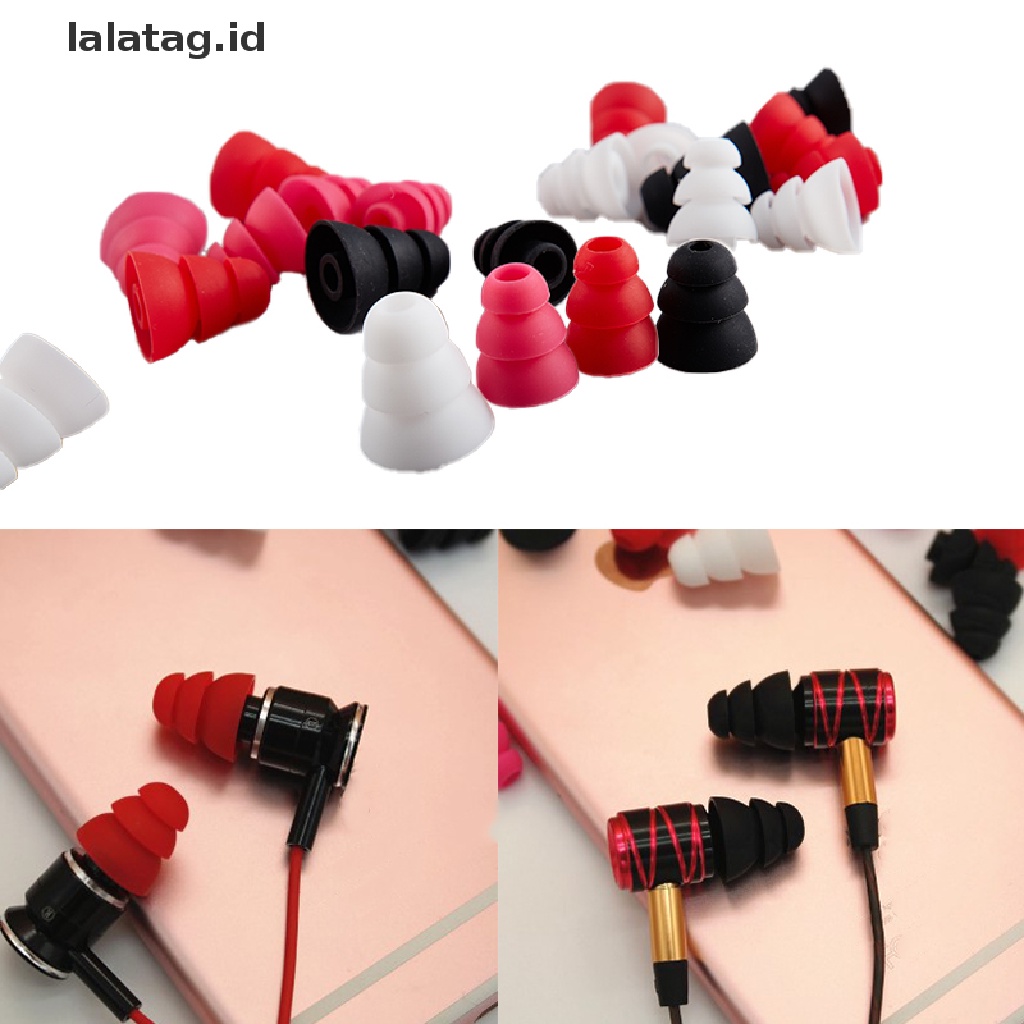 (Flyag) 6pcs Earbud Pengganti Bahan Silikon Tiga Lapis Untuk Earphone In-Ear