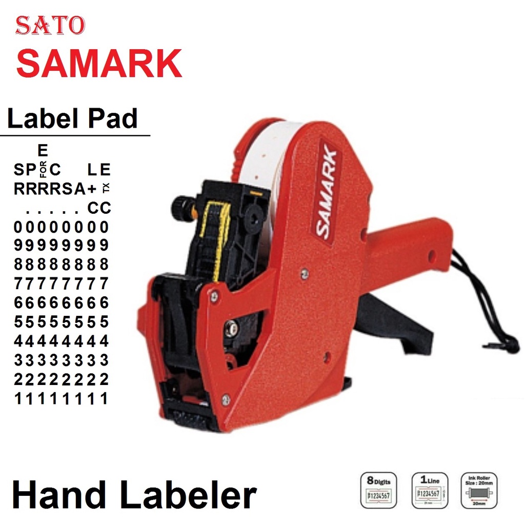 Sato Samark Alat Tembakan Label Harga Single Liner Hand Labeler