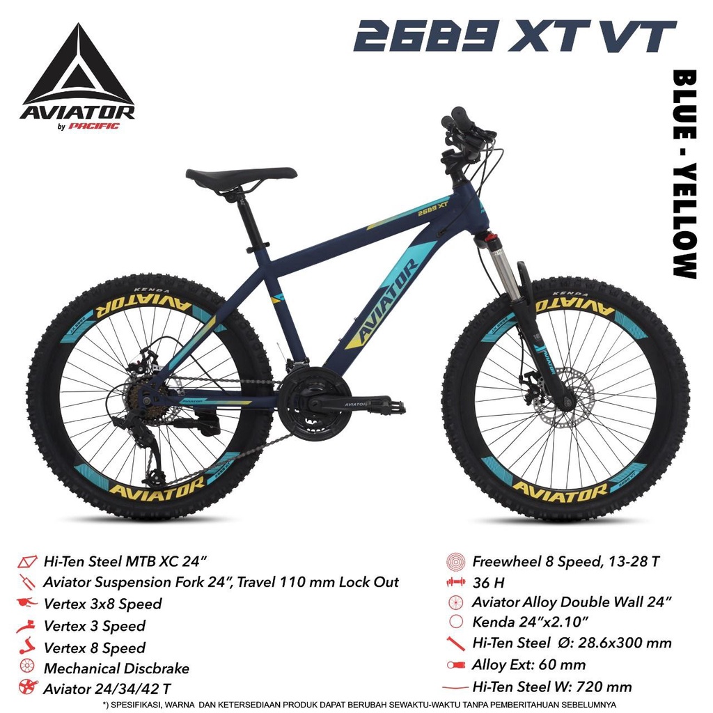 SEPEDA GUNUNG / MTB 24" AVIATOR 2689 XT VT