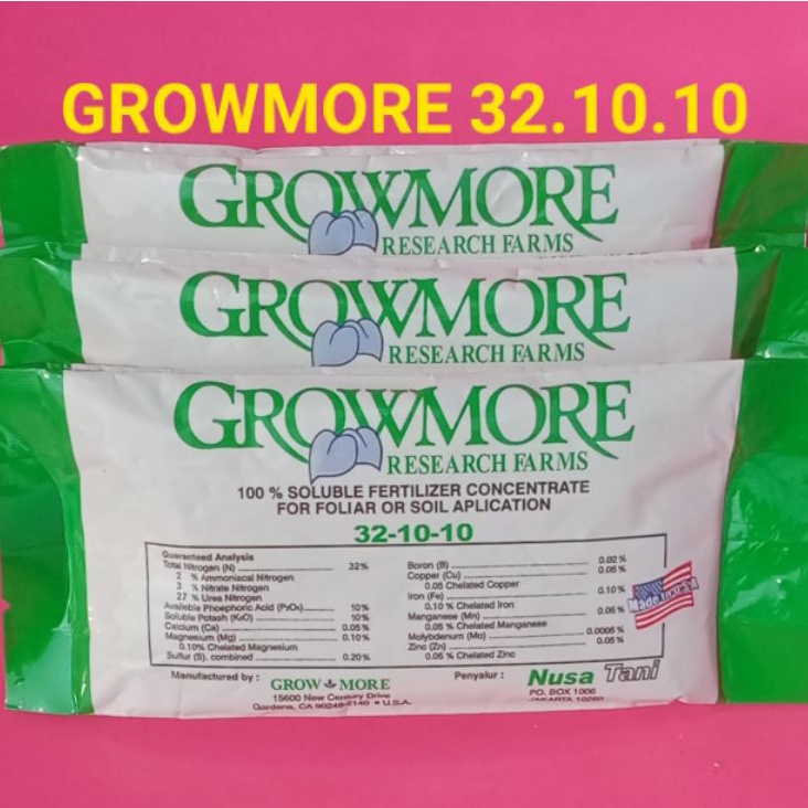 PUPUK DAUN GROWMORE NPK 32.10.10 100gram