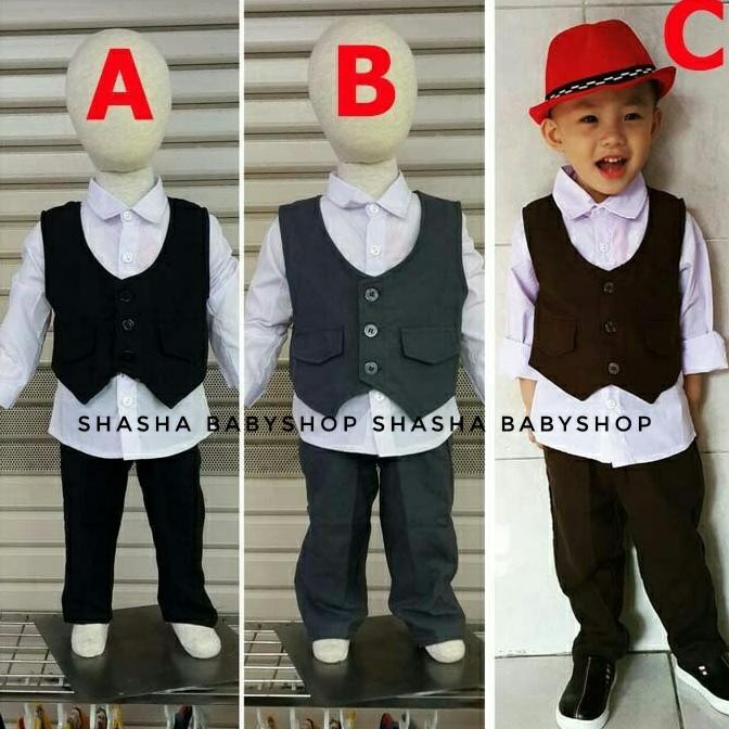 Baju Pesta Anak Laki Laki Setelan Rompi Vest 3 In 1 N5672