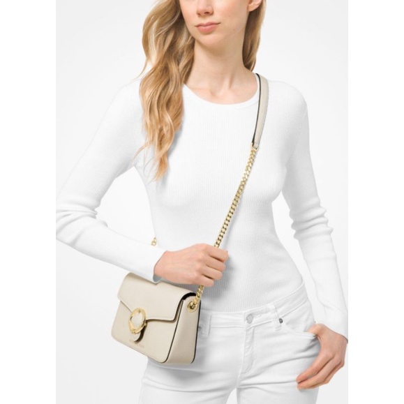 Ready MK Wanda lt cream small Xbody leather