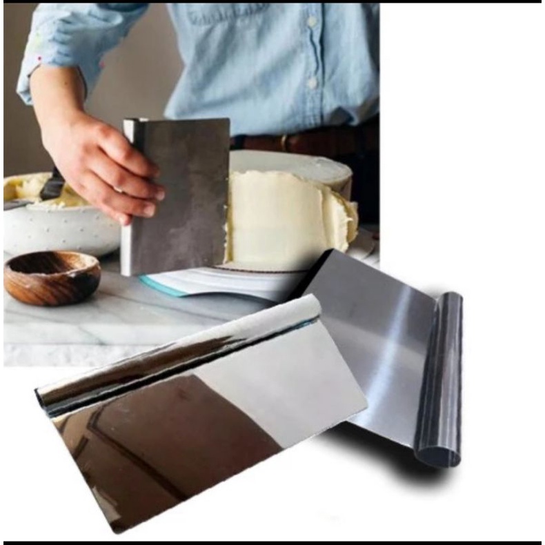 SCRAPER KUE STAINLESS STEEL/CUTTER/SPATULA/KPAE KUE TART-PANJANG 15 CM