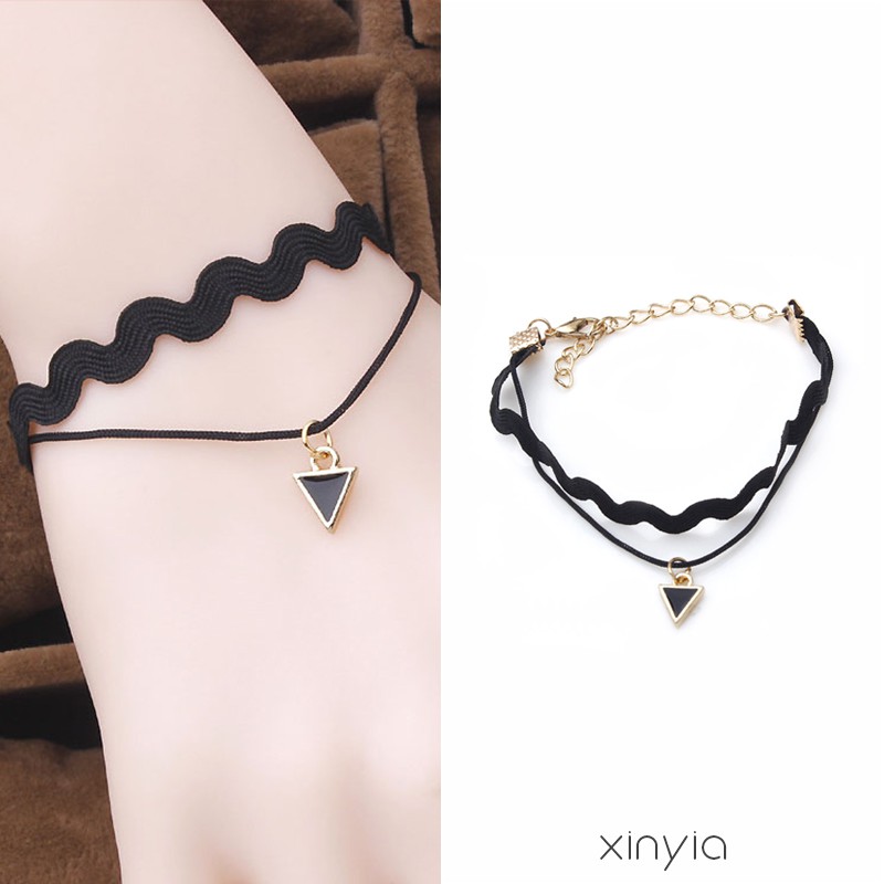Wanita Korea Segitiga Liontin Retro Gelang Multi layer Wanita Korea Segitiga Liontin Retro Gelang Multi layer
