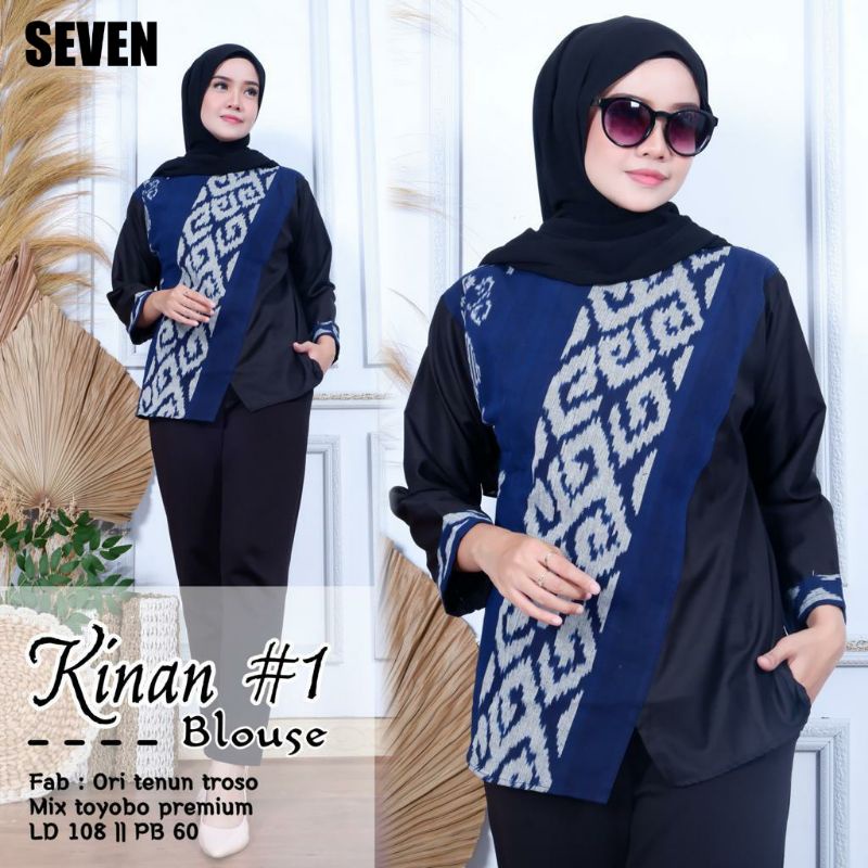 KINAN BLOUSE / BLOUSE TENUN TROSO ORI / BAJU TENUN BATIK / BAJU KERJA WANITA / BLOUSE WANITA MURAH
