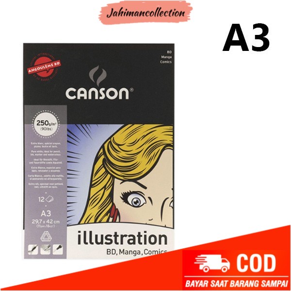 

✨ BISA COD ✨ Canson Illustration BD, Manga, Comics Pad A3