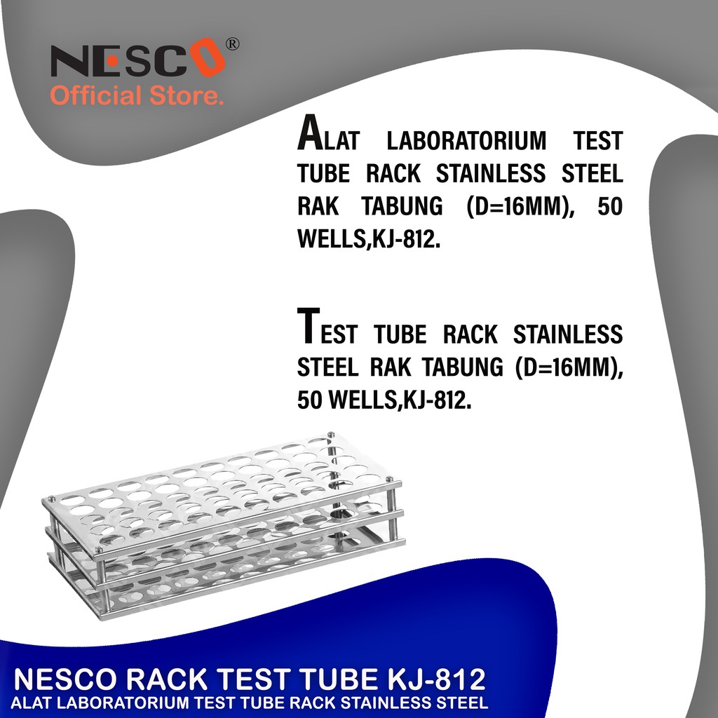 Nesco, Rack For Test Tube Stainless (d=16-18mm), 40-50 wells, - FM, BEST SELLER