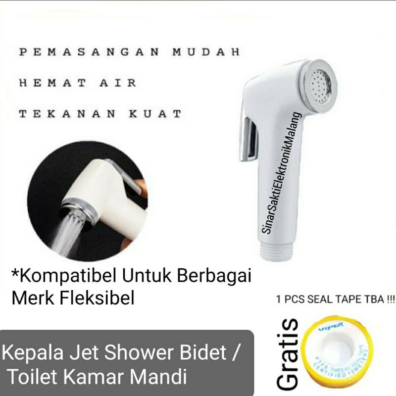 Kepala Jet Shower Bidet Toilet Cebok Kamar Mandi WC Semprotan Air