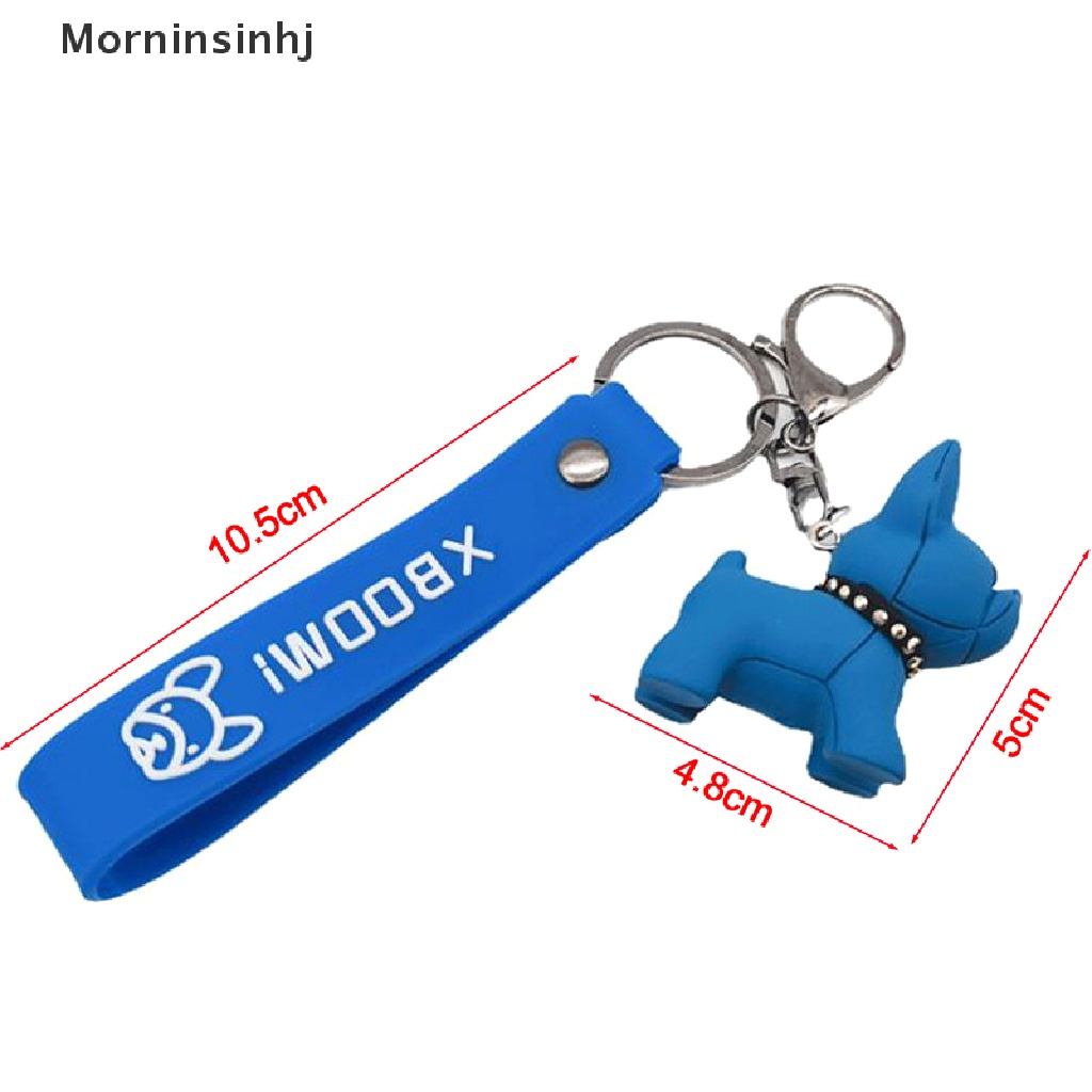 Mornin Fashion Punk French Bulldog Keychain Kulit Anjing Gantungan Kunci Tas Mobil Perhiasan Hadiah id