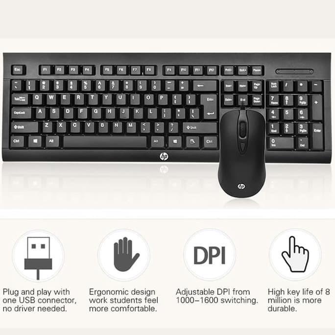 Keyboard dan mouse combo HP KM100