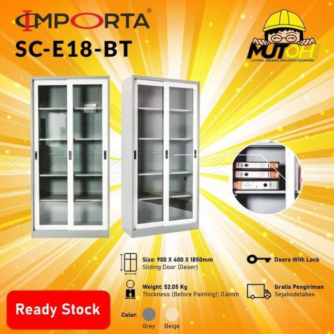 

SALE NOW LEMARI ARSIP LEMARI BESI PINTU KACA SLIDING IMPORTA SC-E18BT BERKUALITAS